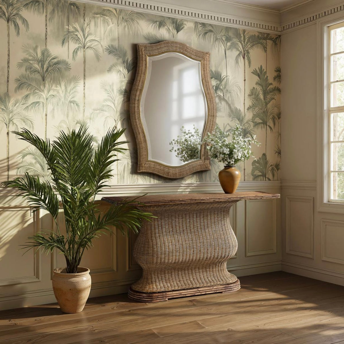 Palm Court Rattan Console Table
