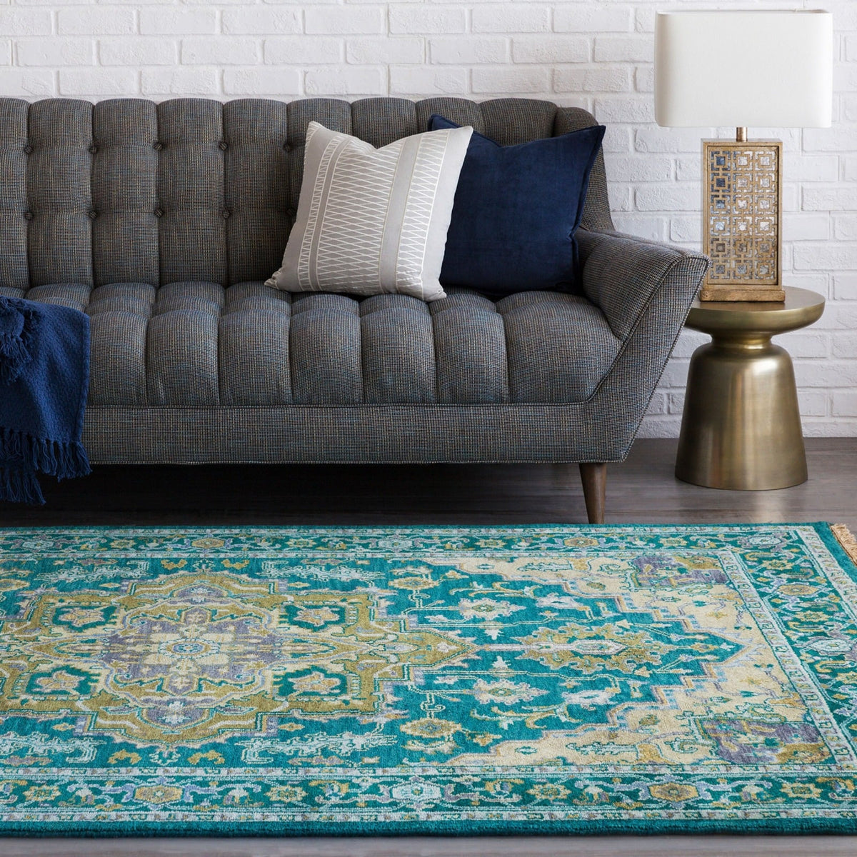 Cotton Velvet Cushion in Midnight Blue - 51 x 51 cm