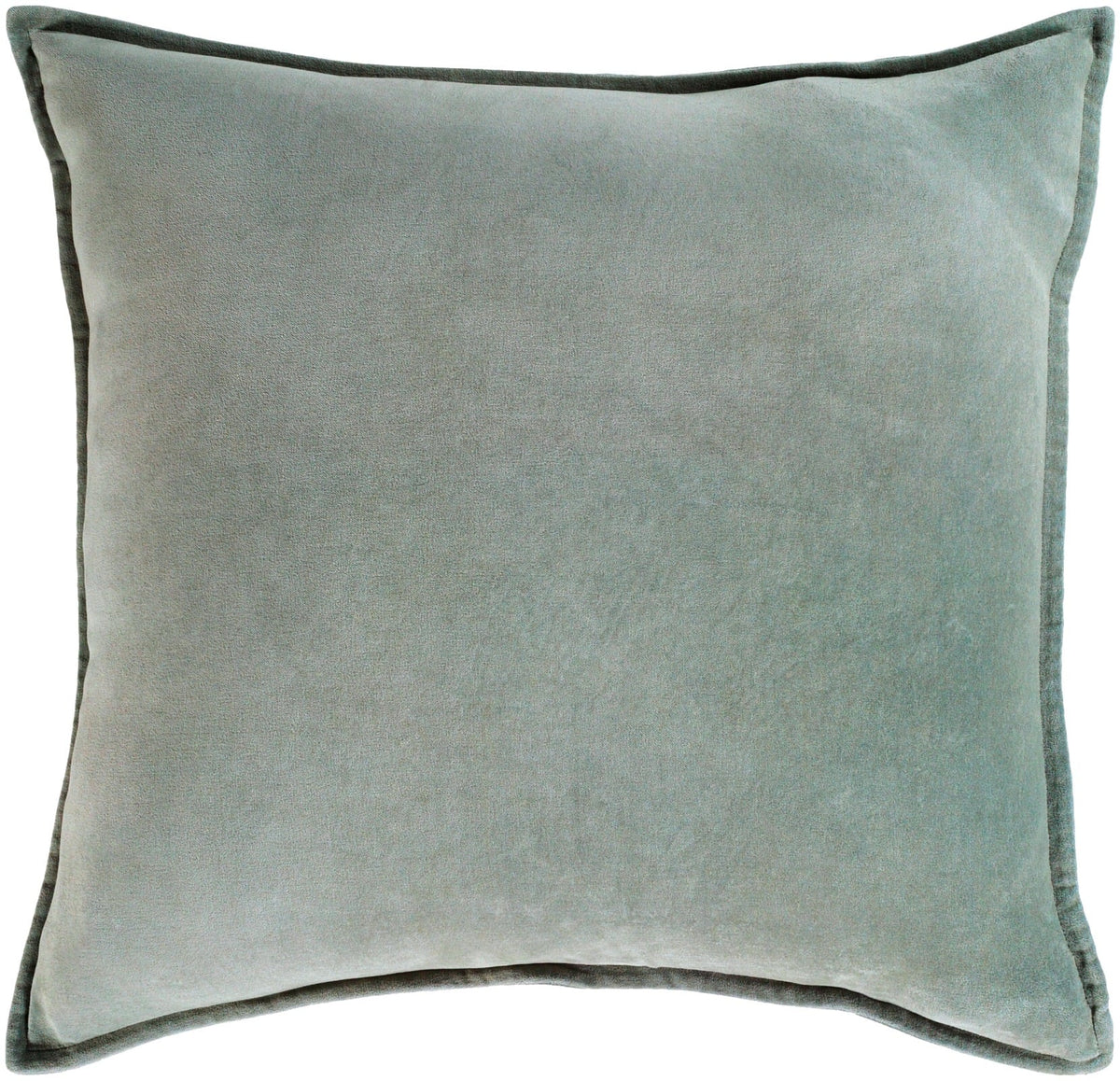 Cotton Velvet Cushion in Sage - 51 x 51 cm