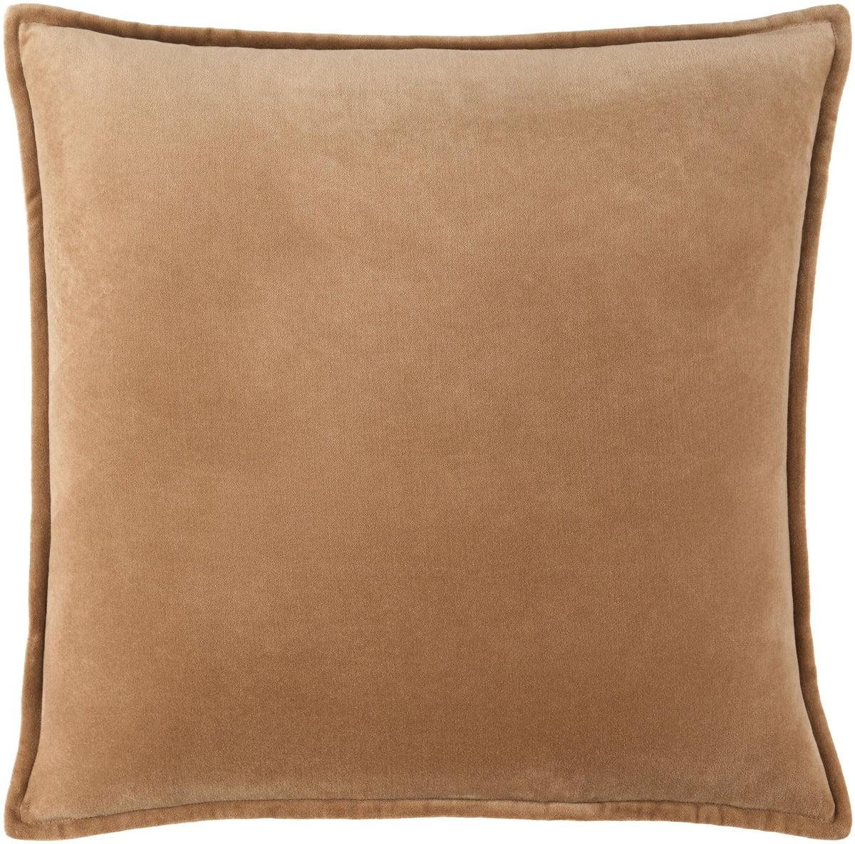 Cotton Velvet Cushion in Cappuccino - 51 x 51 cm