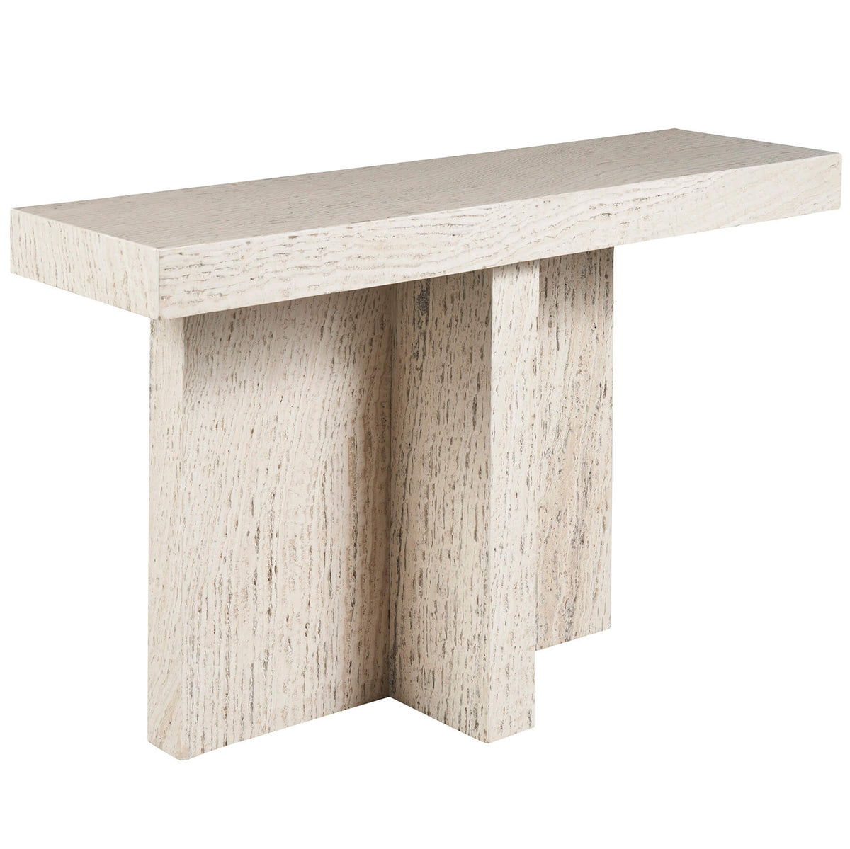 Daxton Console Table in White Travertine