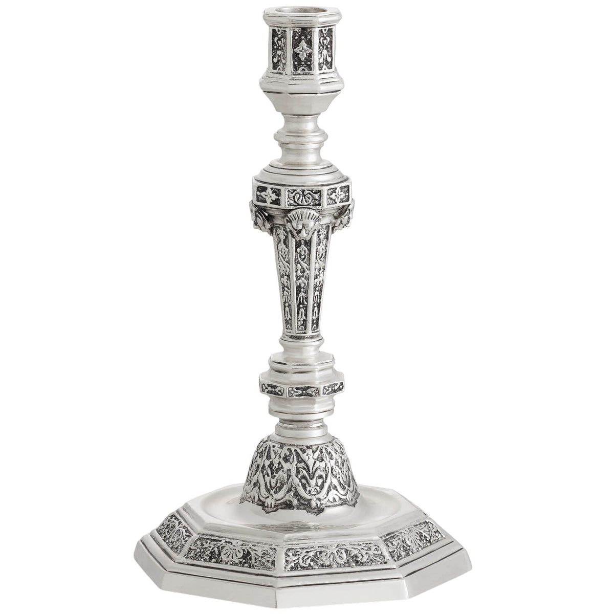 Delavigne Candle Holder in Antique Silver