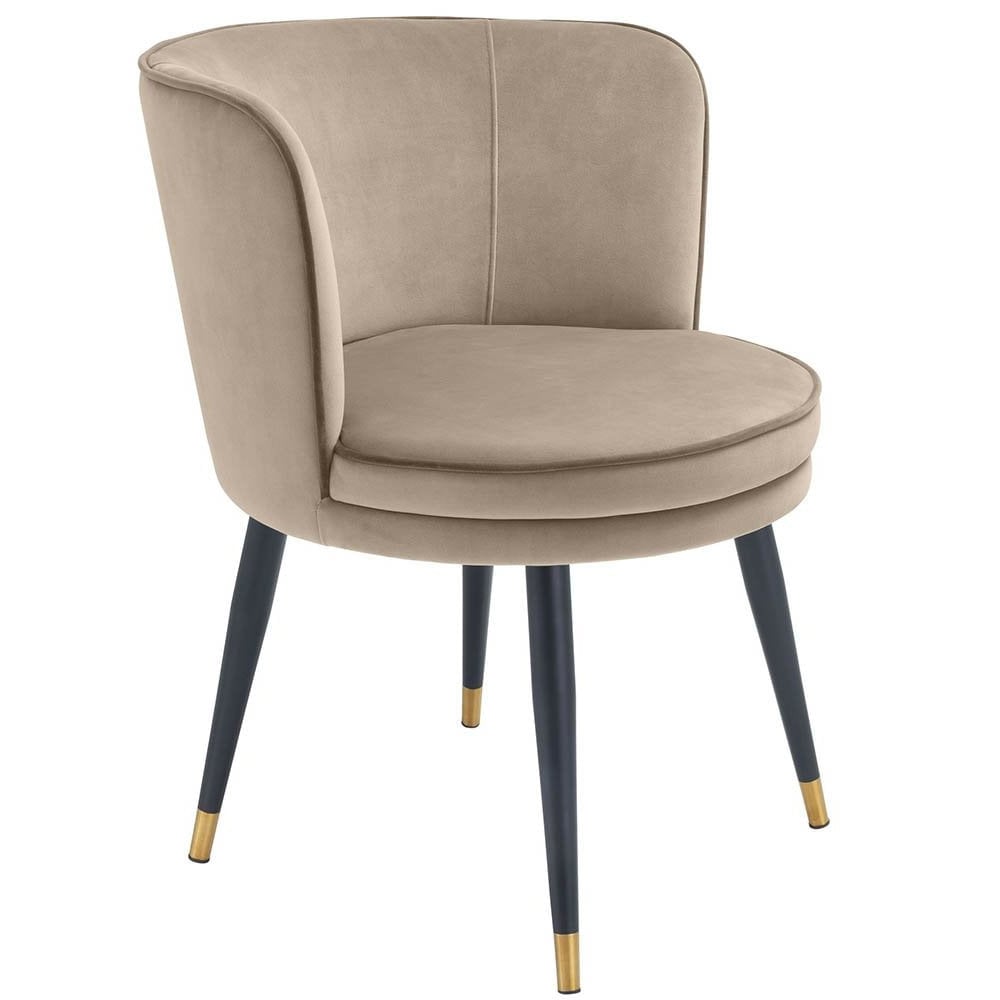 Grenada Dining Chair in Beige Velvet