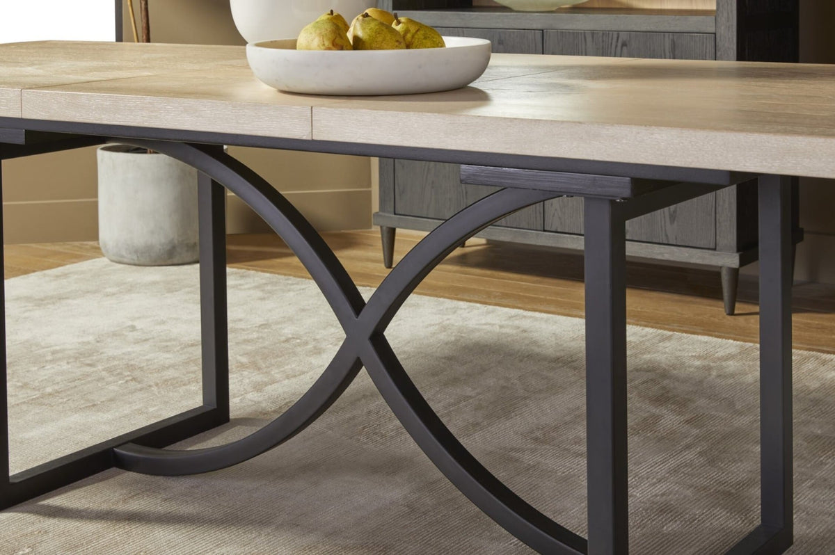 Tranquillity Rectangle Extending Dining Table with Metal Base 204-260cm
