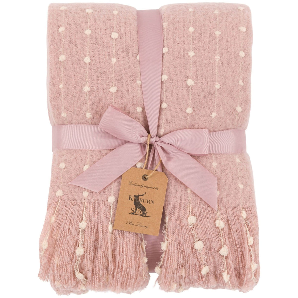 Dottie Faux Mohair Throw in Rose Pink