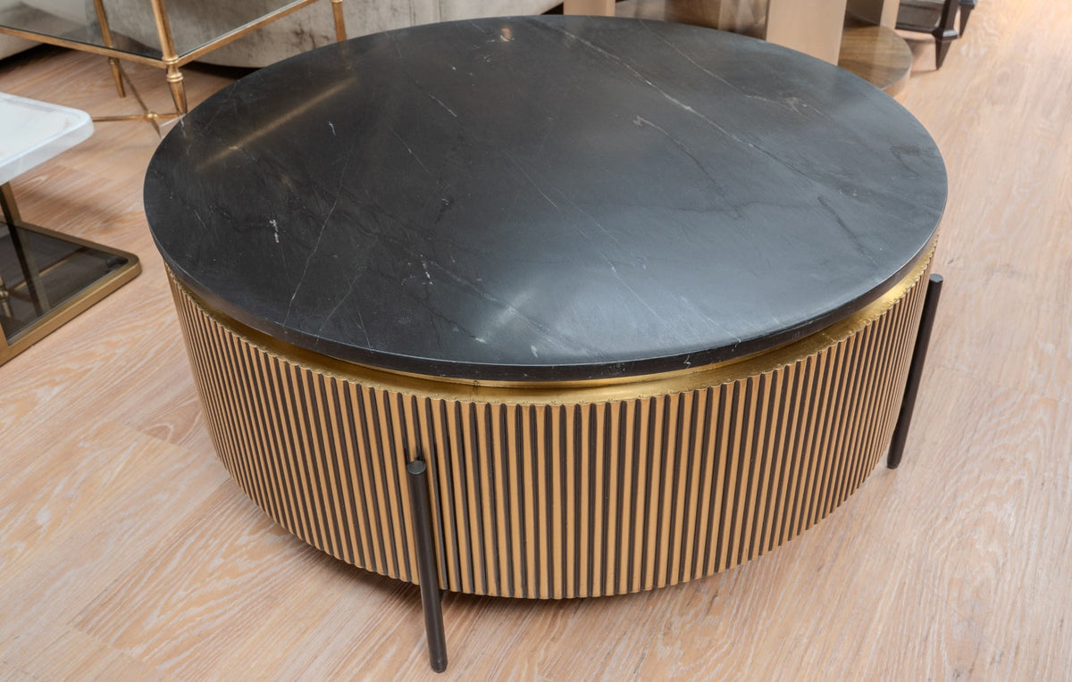 Outlet Richmond Ironville Gold Drum Coffee Table
