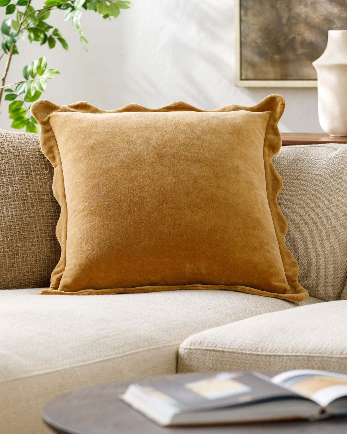 Effervescent Woven Cushion in Mustard - 51 x 51 cm