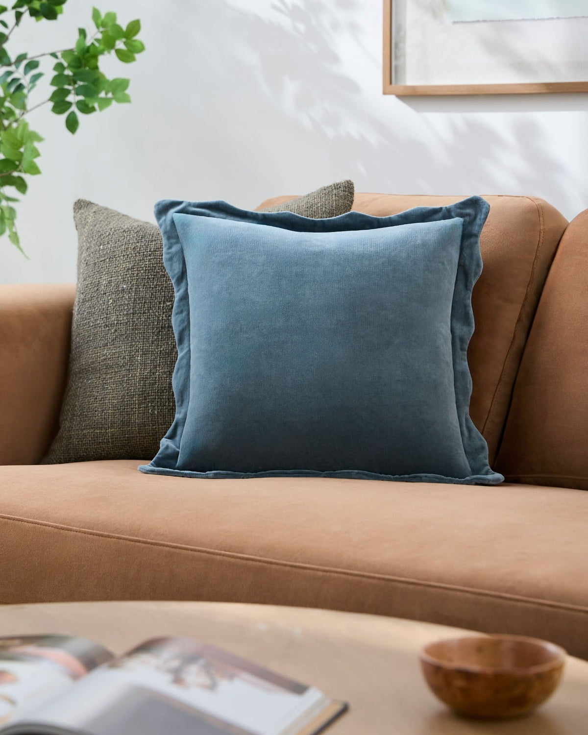 Effervescent Woven Cushion in Dusky Indigo - 51 x 51 cm