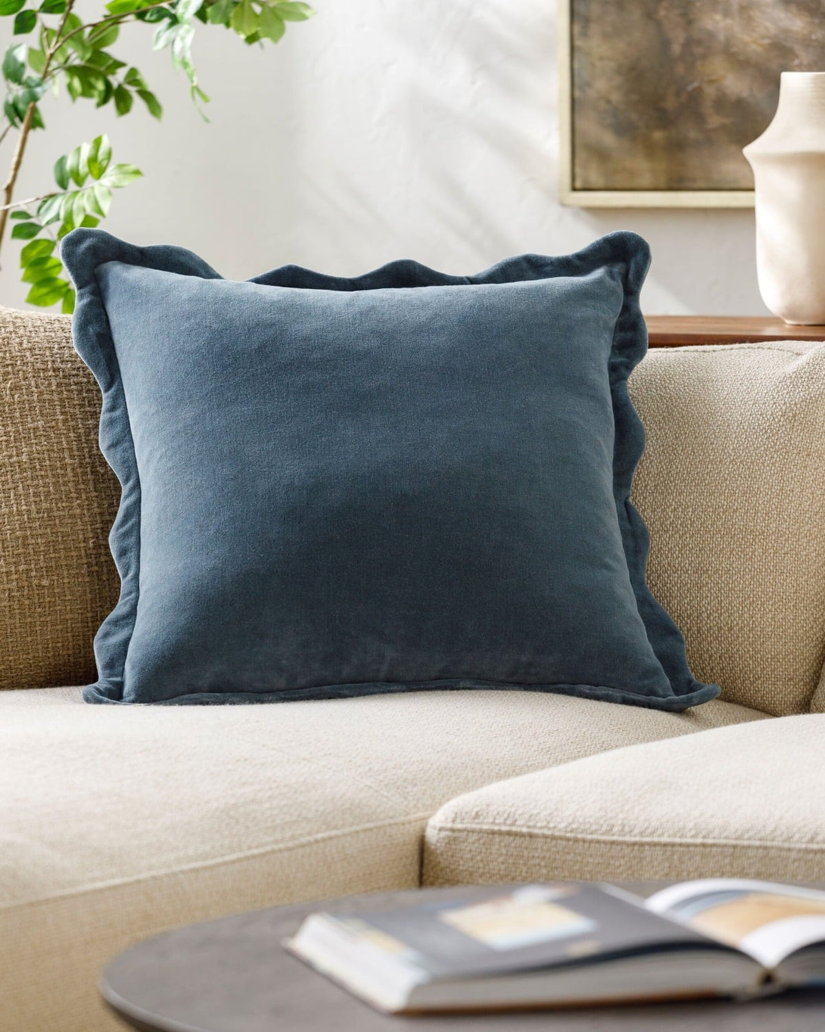 Effervescent Woven Cushion in Dusky Indigo - 51 x 51 cm