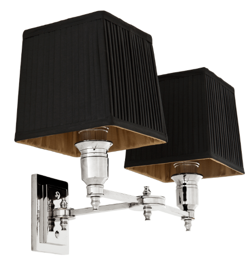 Lexington Double Wall Light Nickel & Black