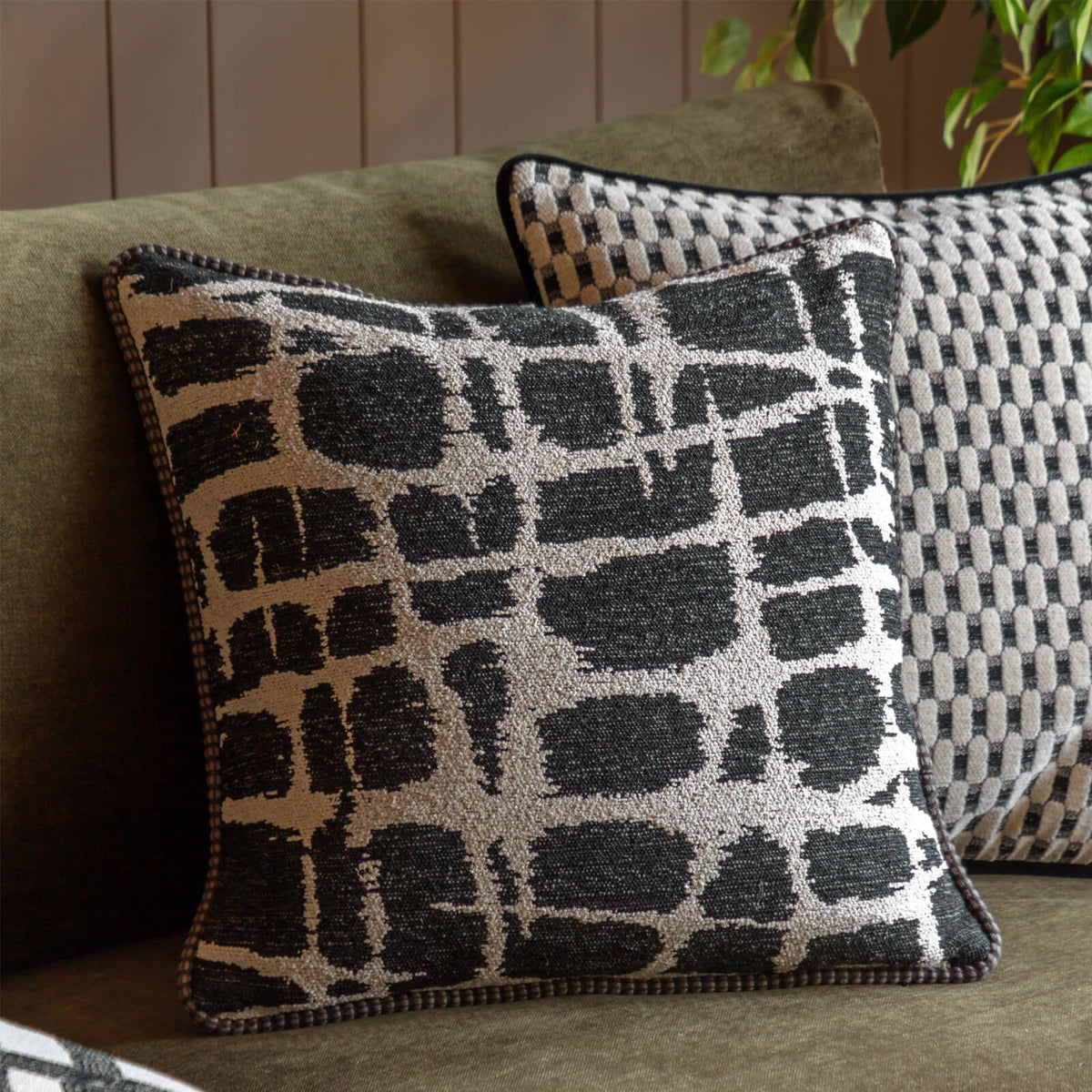 Elara Jacquard Cushion in Slate