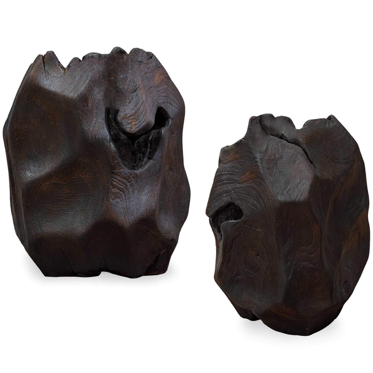 Ember Root Teak Sculpture, Set of 2