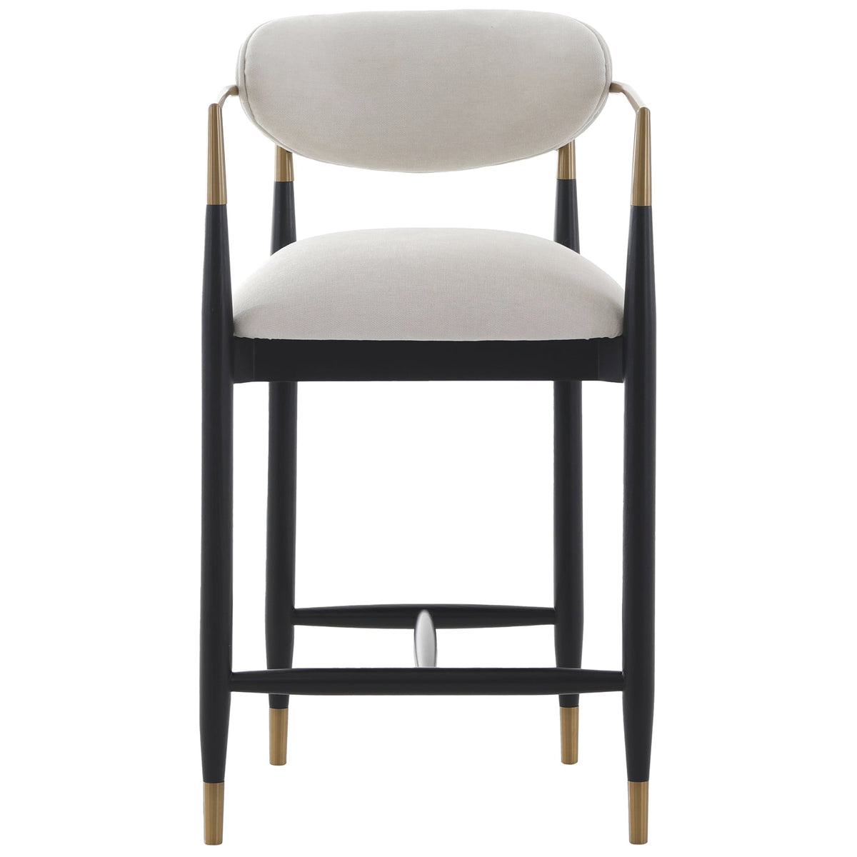 Soho Counter Stool in Ebony and Brass Finish
