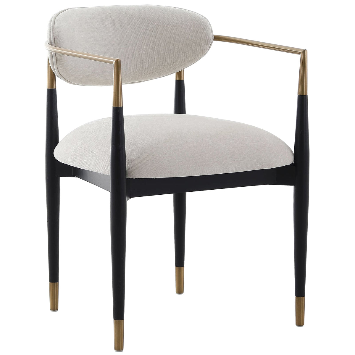 Soho Dining Chair in Ebony and Brass Finish