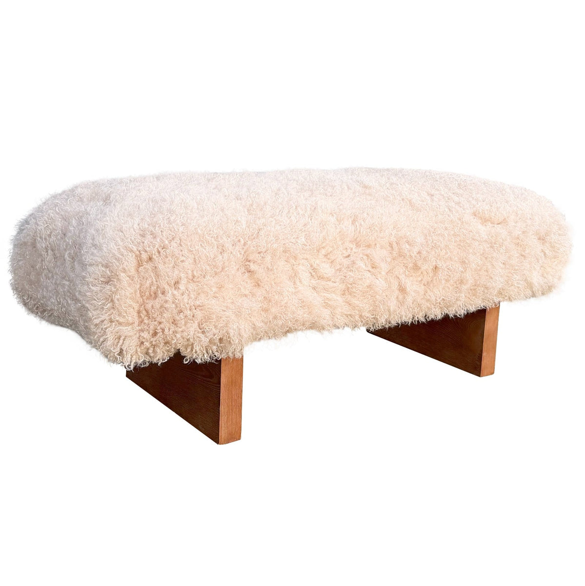 Pebworth Bench in Faux Mongolian Fur