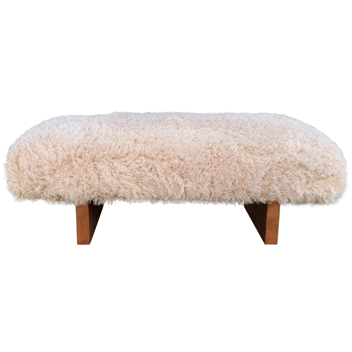 Pebworth Bench in Faux Mongolian Fur