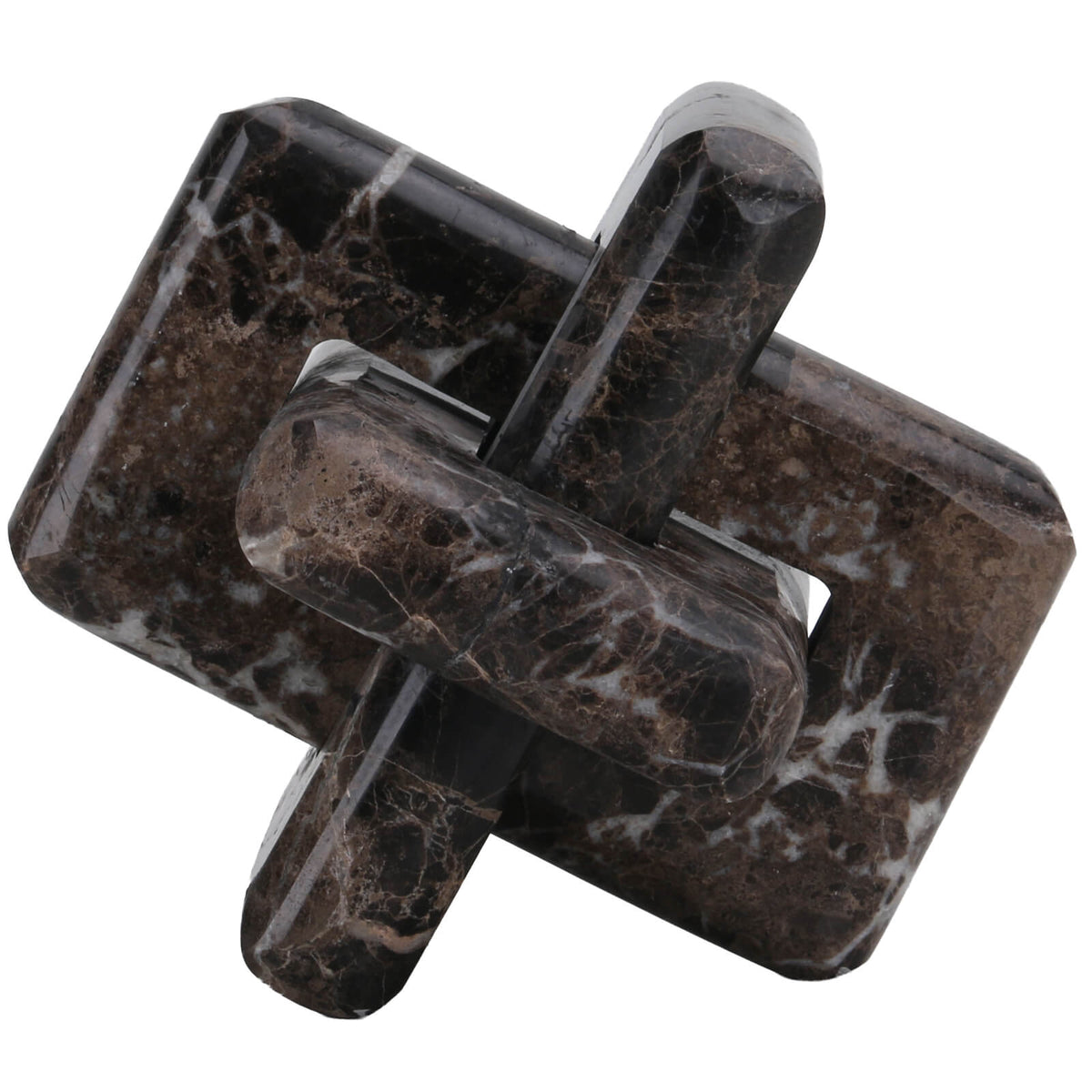 Loop Sculpture in Coffee Marble - Large
