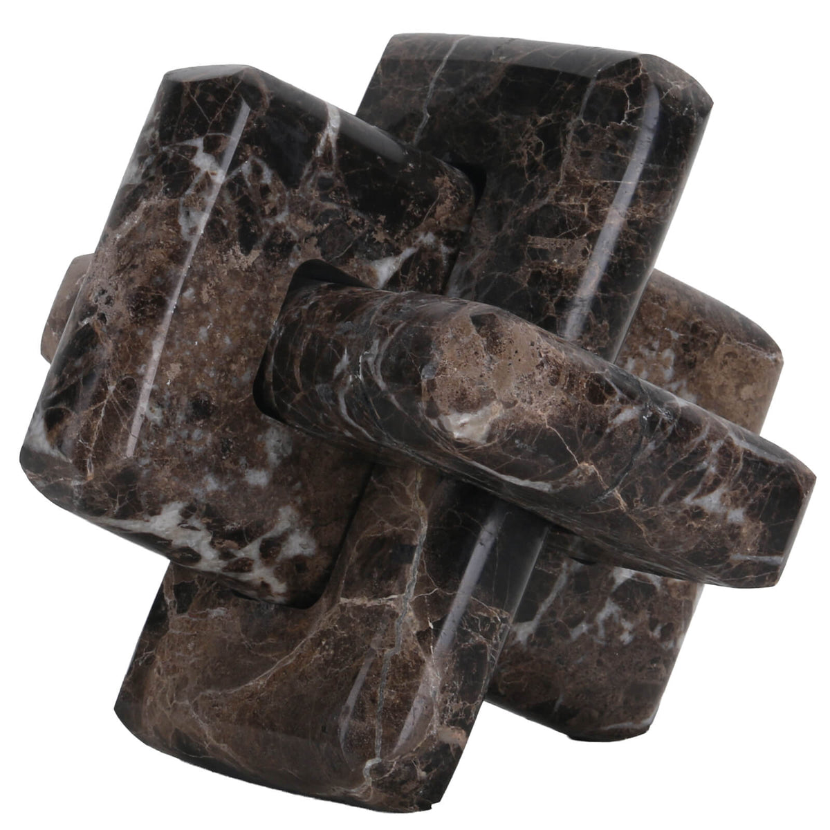 Loop Sculpture in Coffee Marble - Large