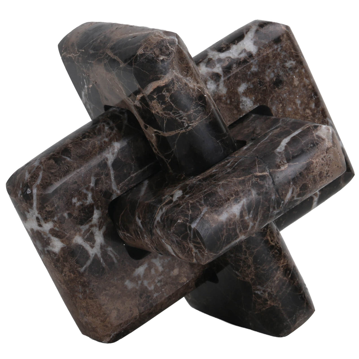 Loop Sculpture in Coffee Marble - Large