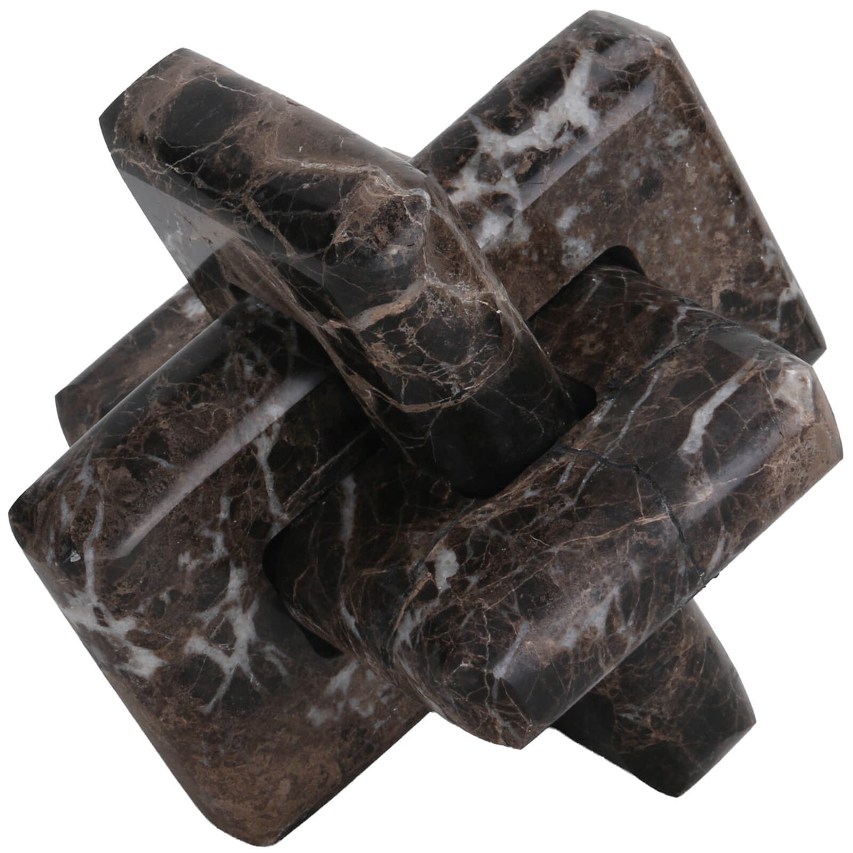 Loop Sculpture in Coffee Marble - Large