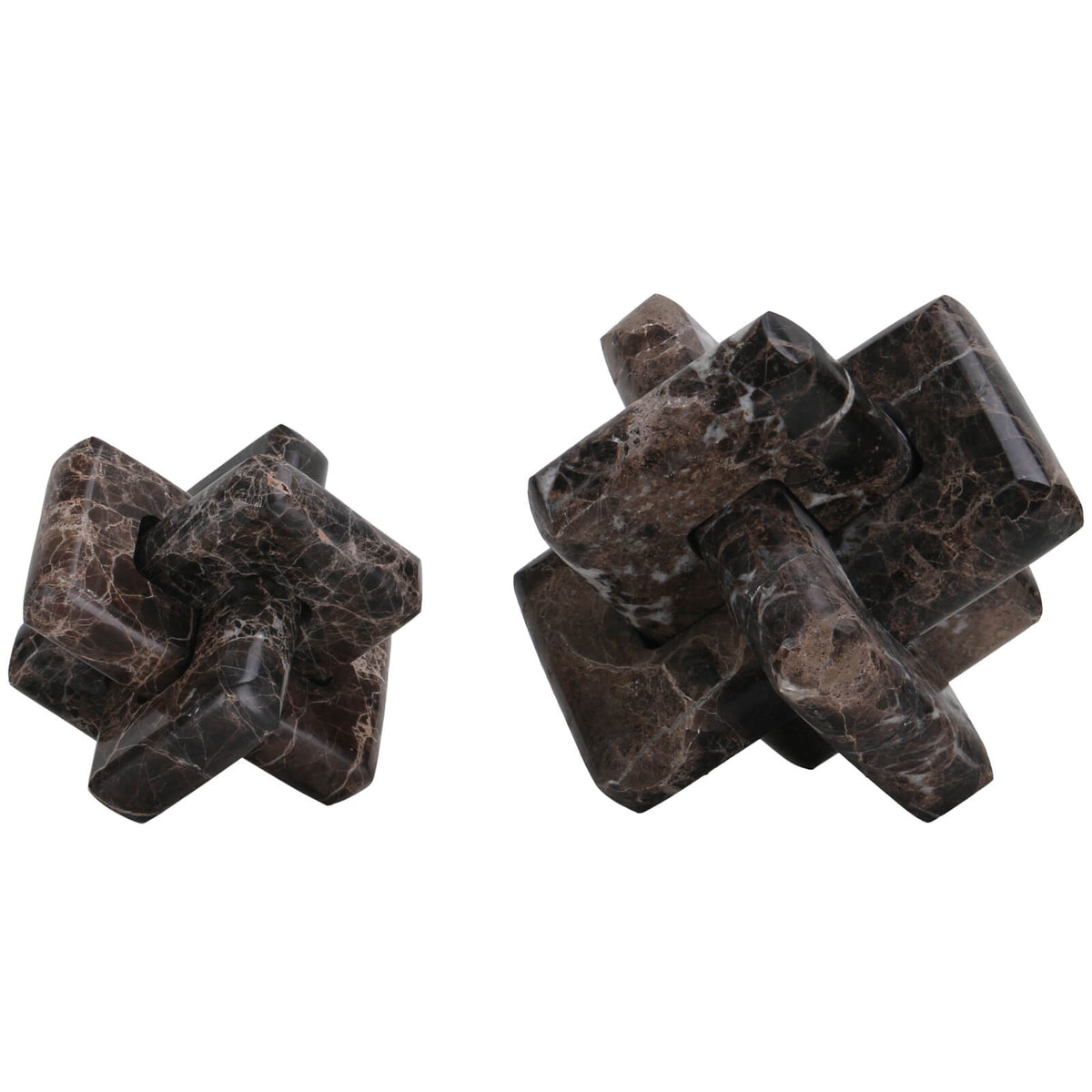 Loop Sculpture in Coffee Marble - Large