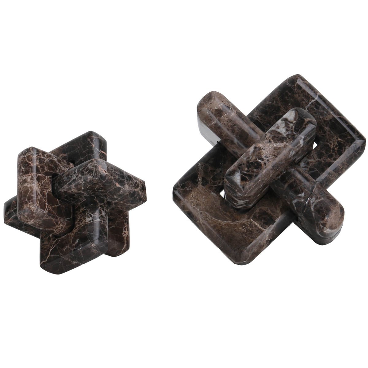 Loop Sculpture in Coffee Marble - Large