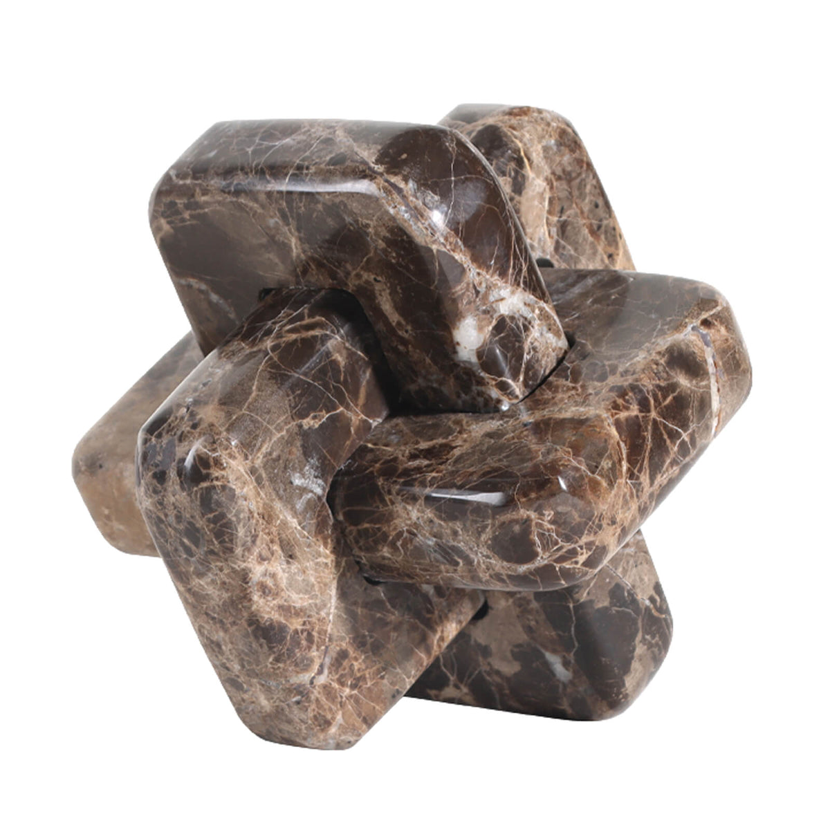 Loop Sculpture in Coffee Marble - Small