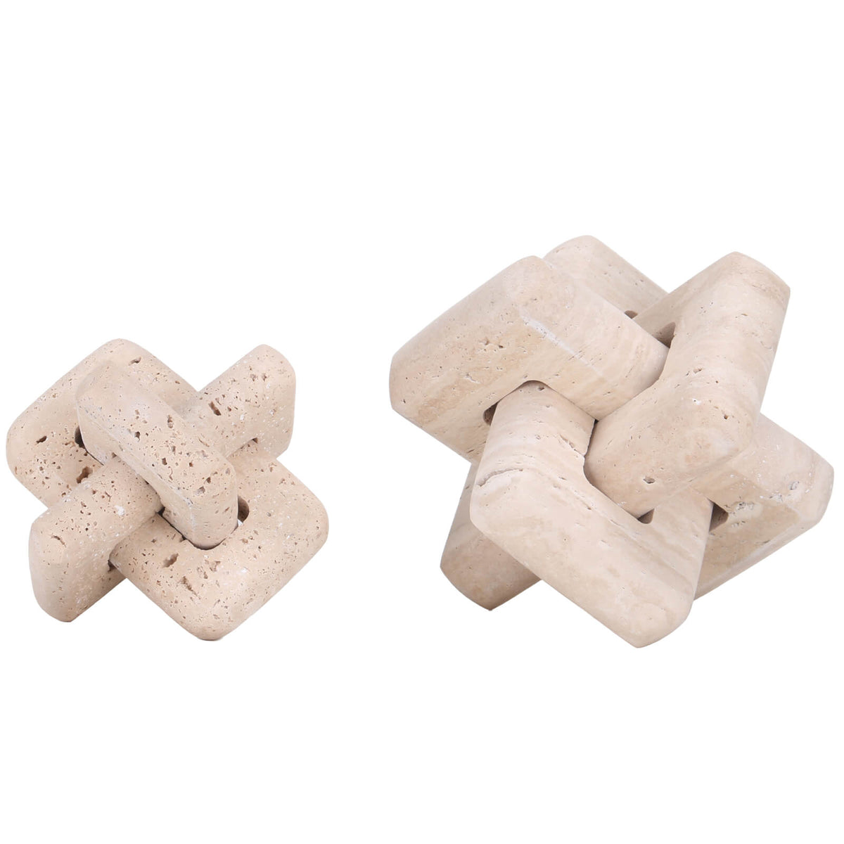 Loop Sculpture in Beige Stone - Large