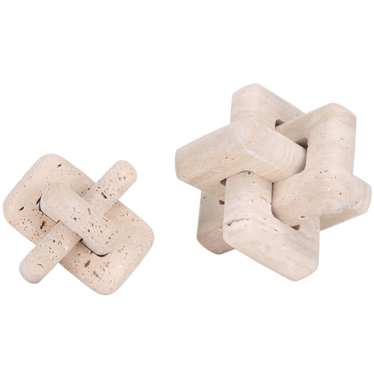 Loop Sculpture in Beige Stone - Large