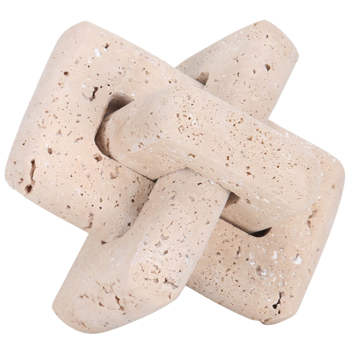 Loop Sculpture in Beige Stone - Small