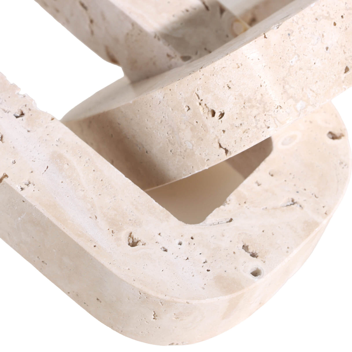Connections Loop Sculpture in Beige Marble