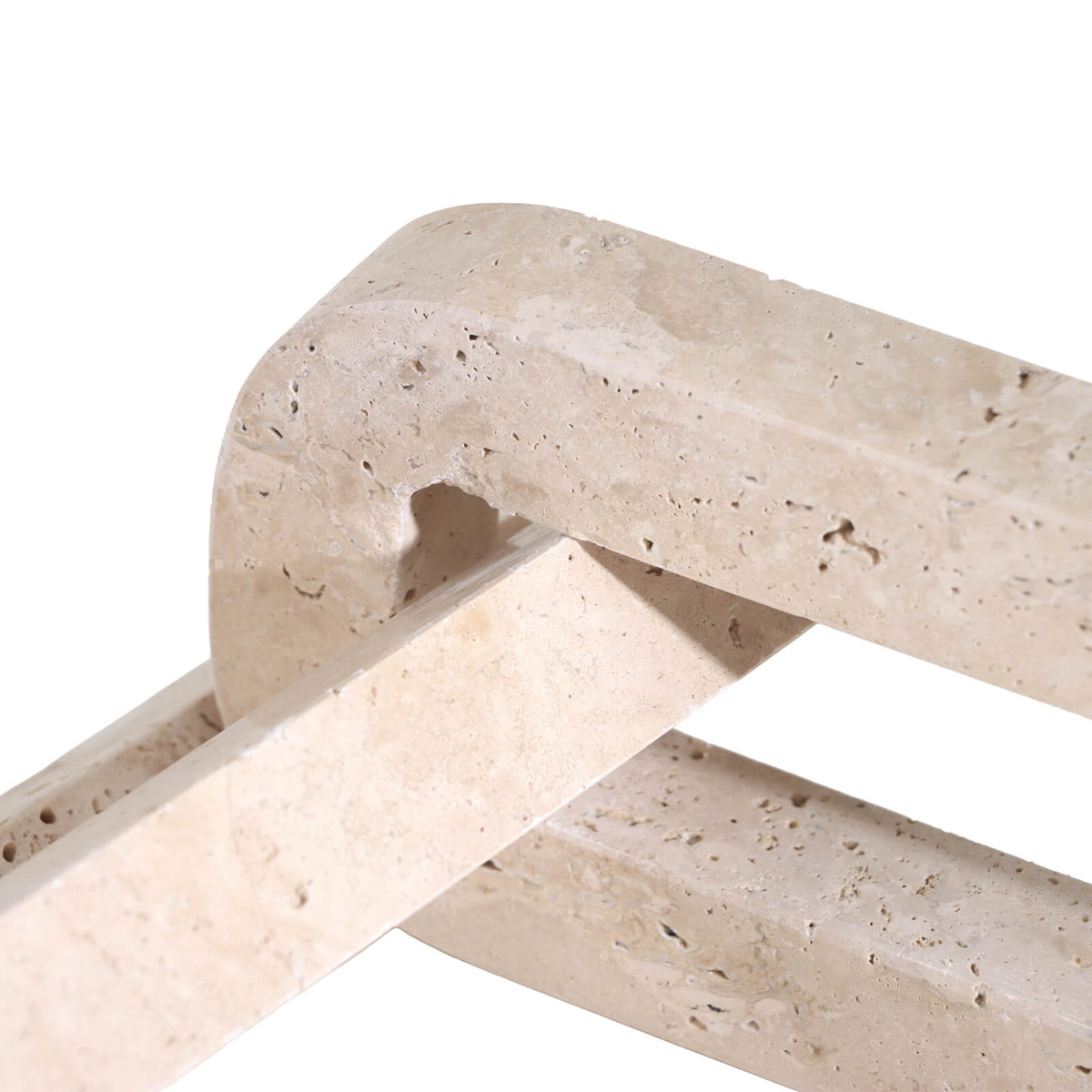 Connections Loop Sculpture in Beige Marble