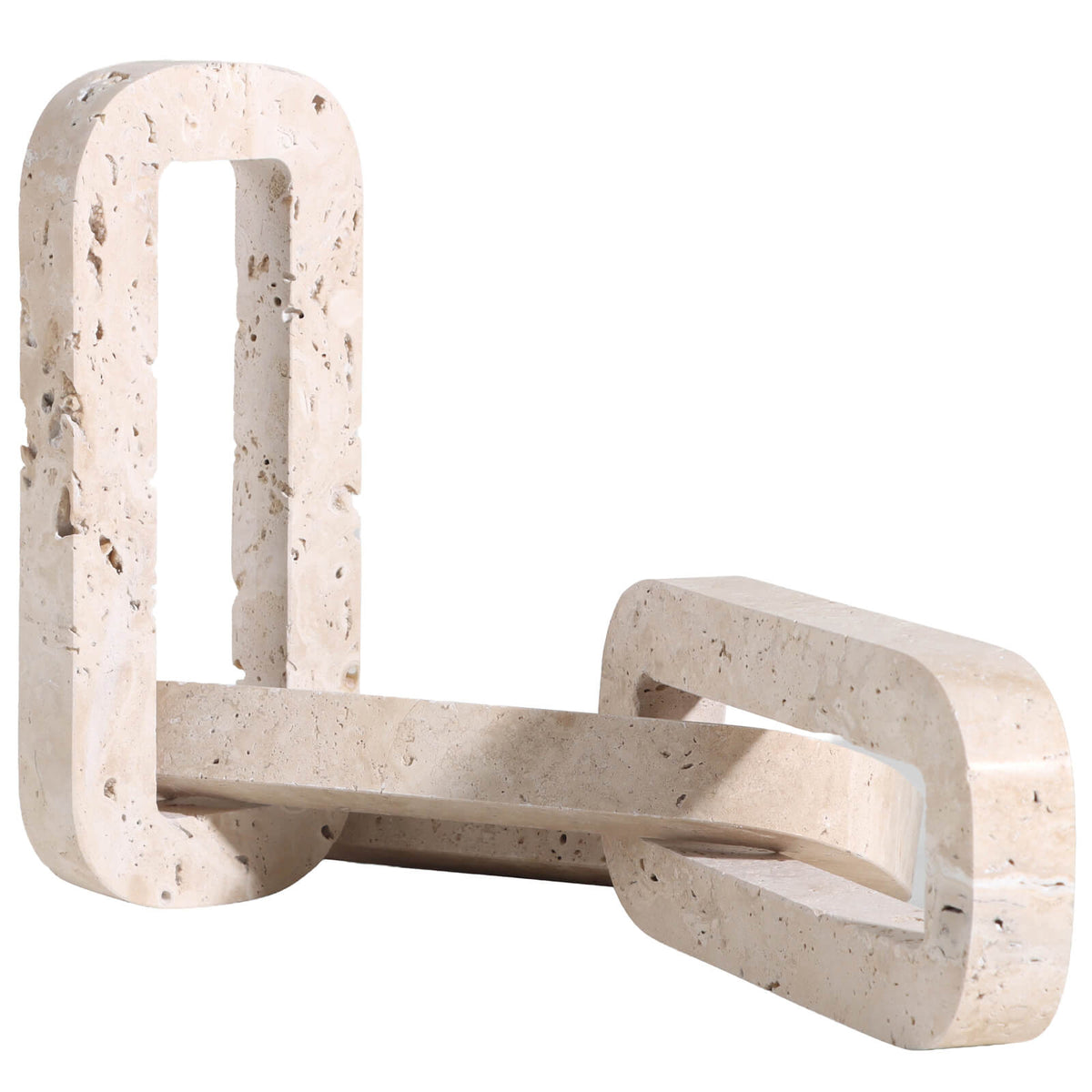 Connections Loop Sculpture in Beige Marble