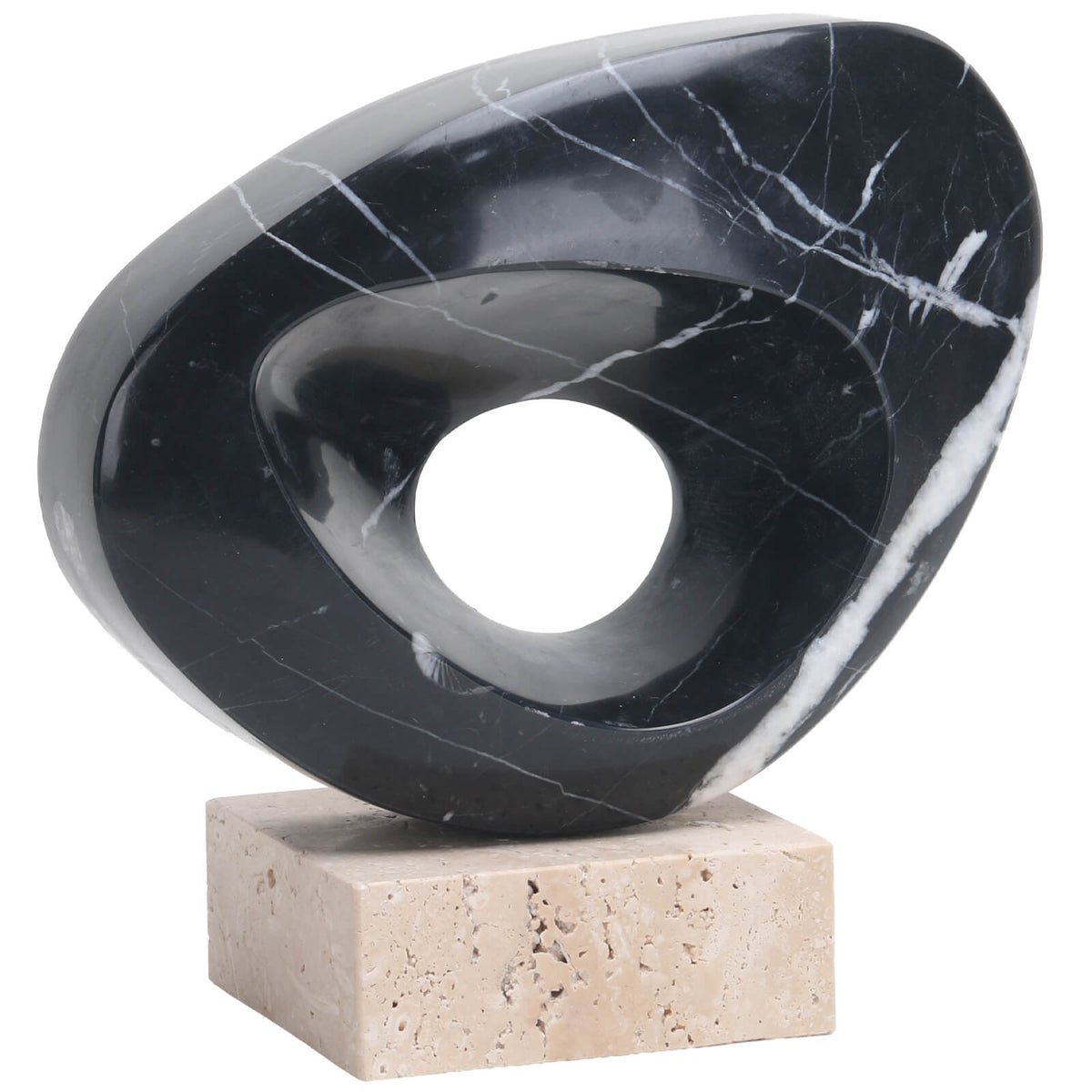 Geometric Sculpture in Black Marble