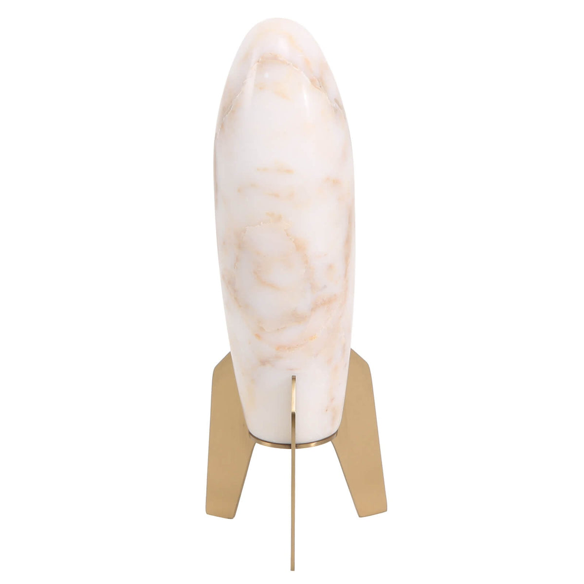 Rocket Sculpture in White Marble - Small