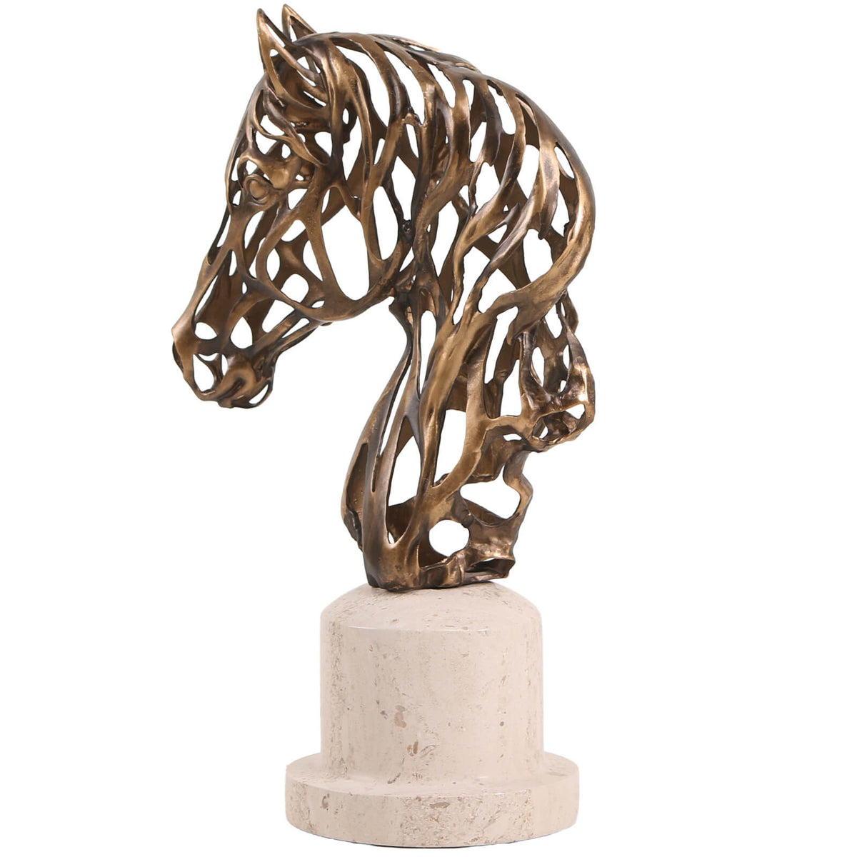 Horse Head Sculpture in Gold
