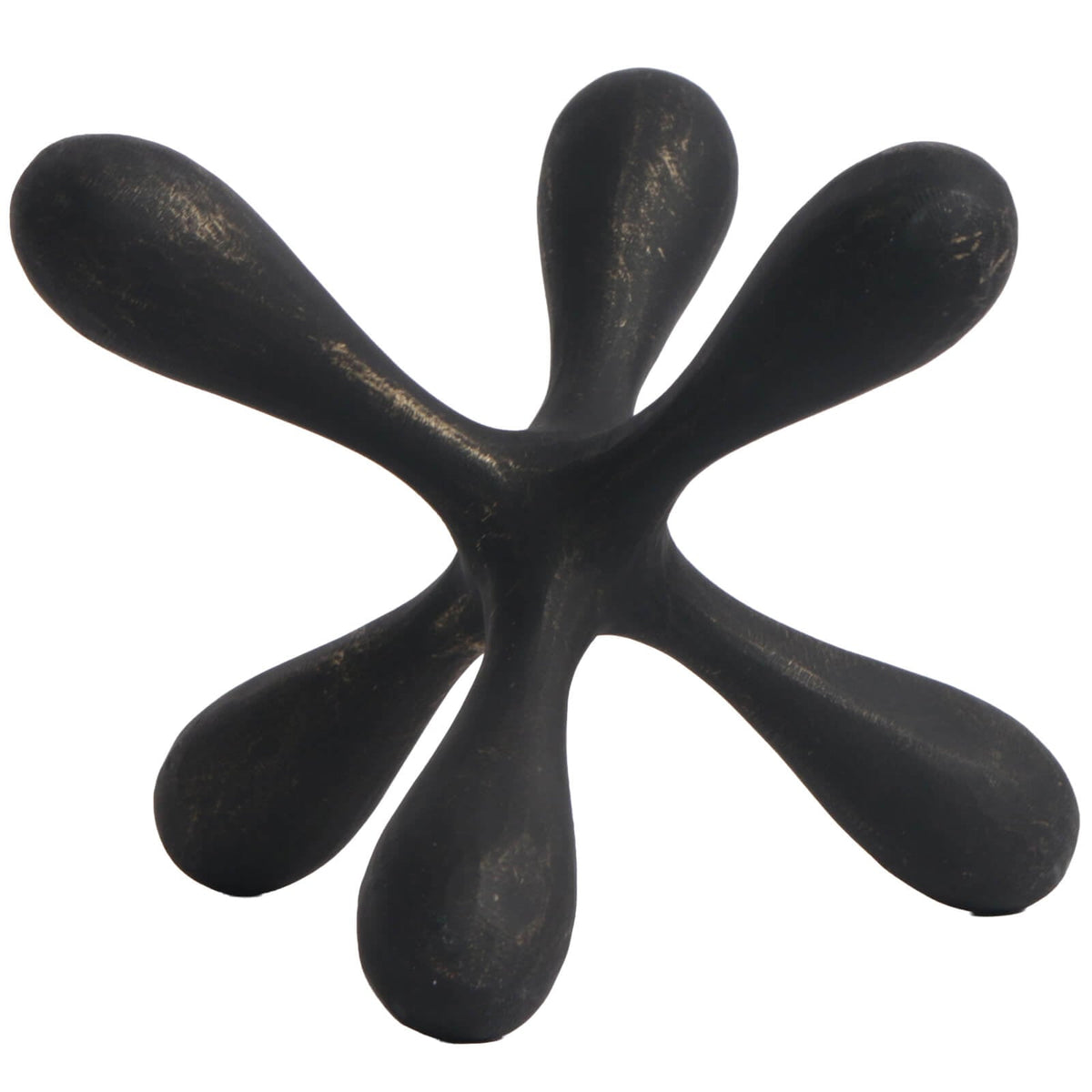 Organic Geometry Sculpture in Black Bronze