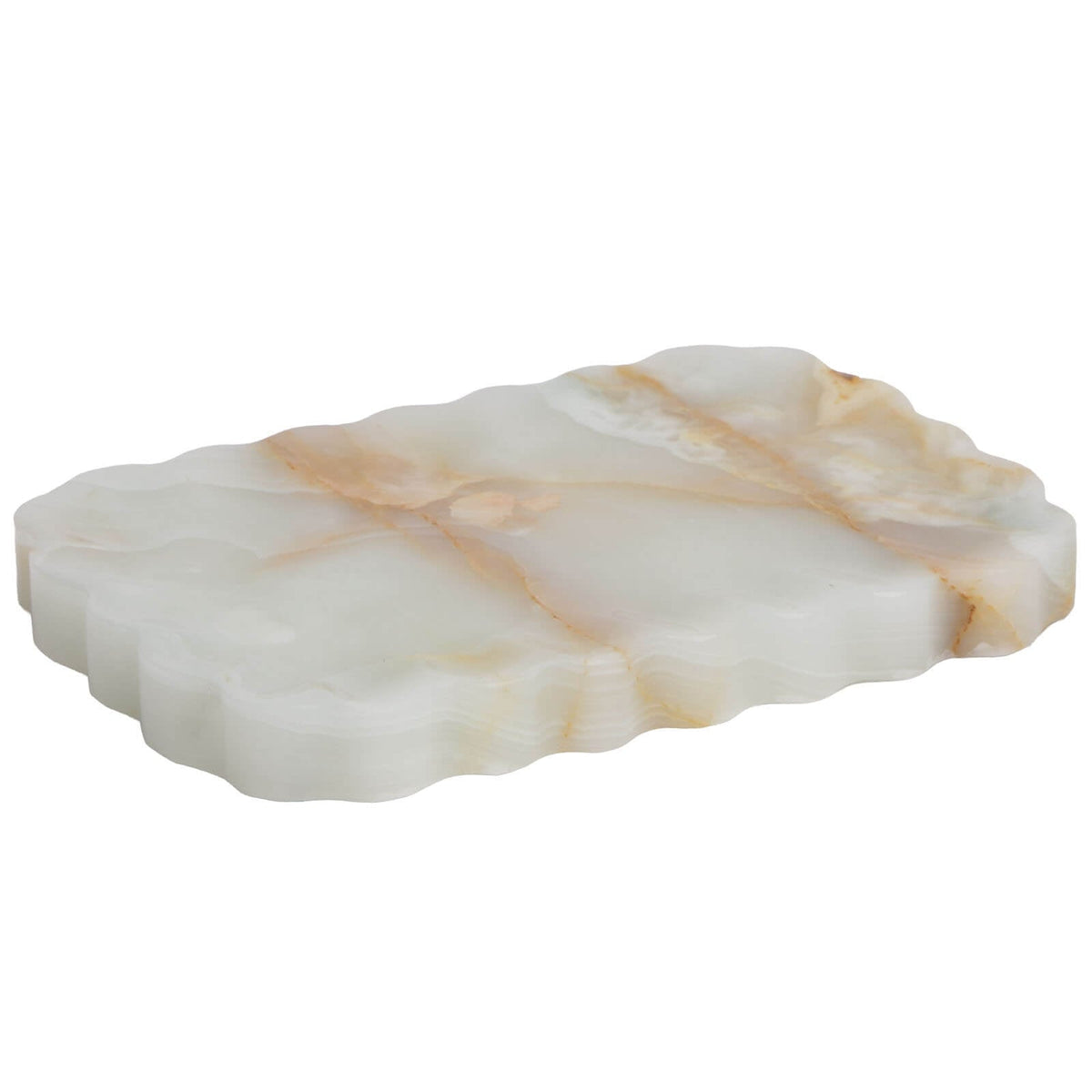 Freeform Tray in Snow Plum Marble