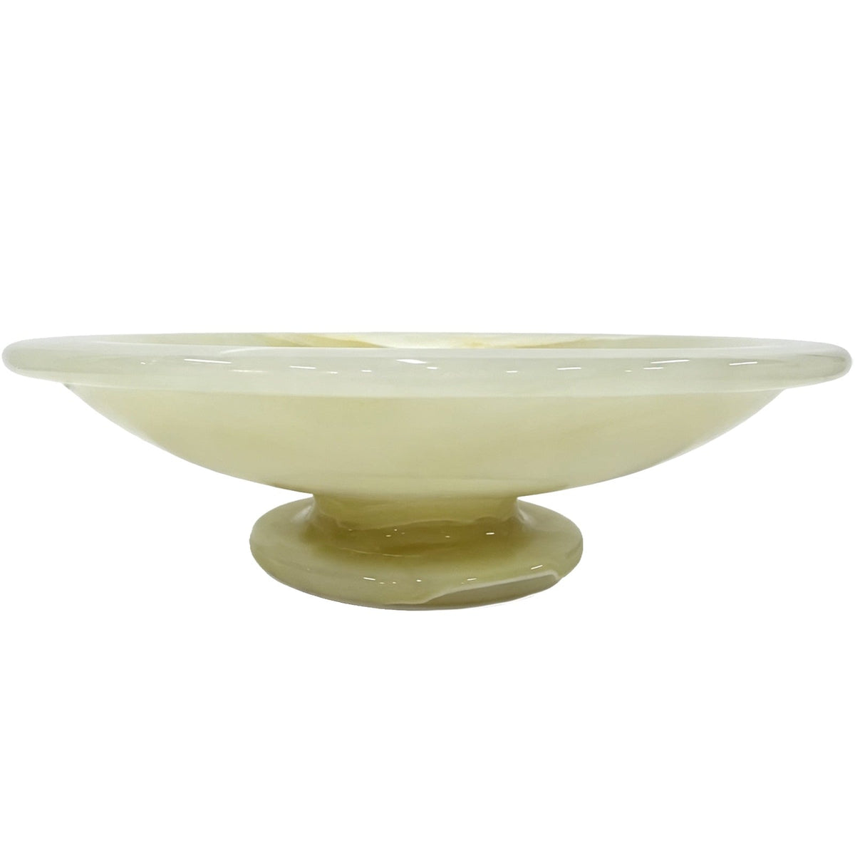 Bjorn Pedestal Bowl in White Jade Marble