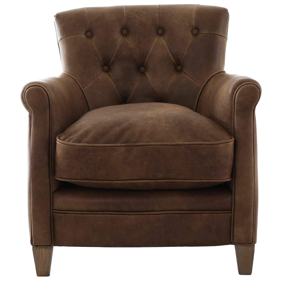 Oxford Club Chair in Chocolate Leather