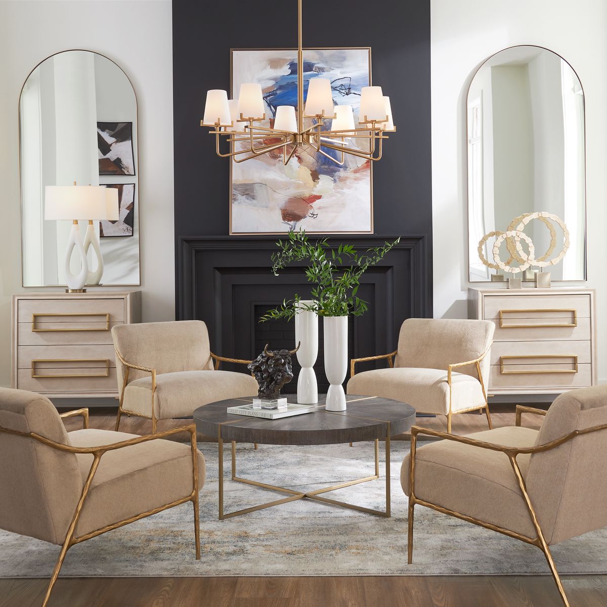 Crosley Antique Brass Arch Mirror