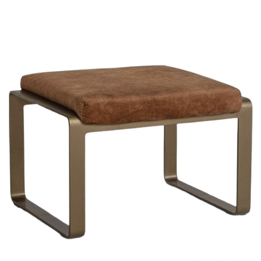 Footstool Havana in Suedette in Ochre