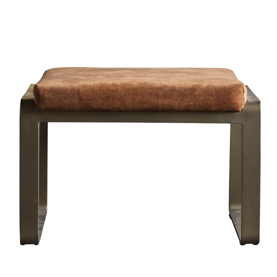 Footstool Havana in Suedette in Ochre