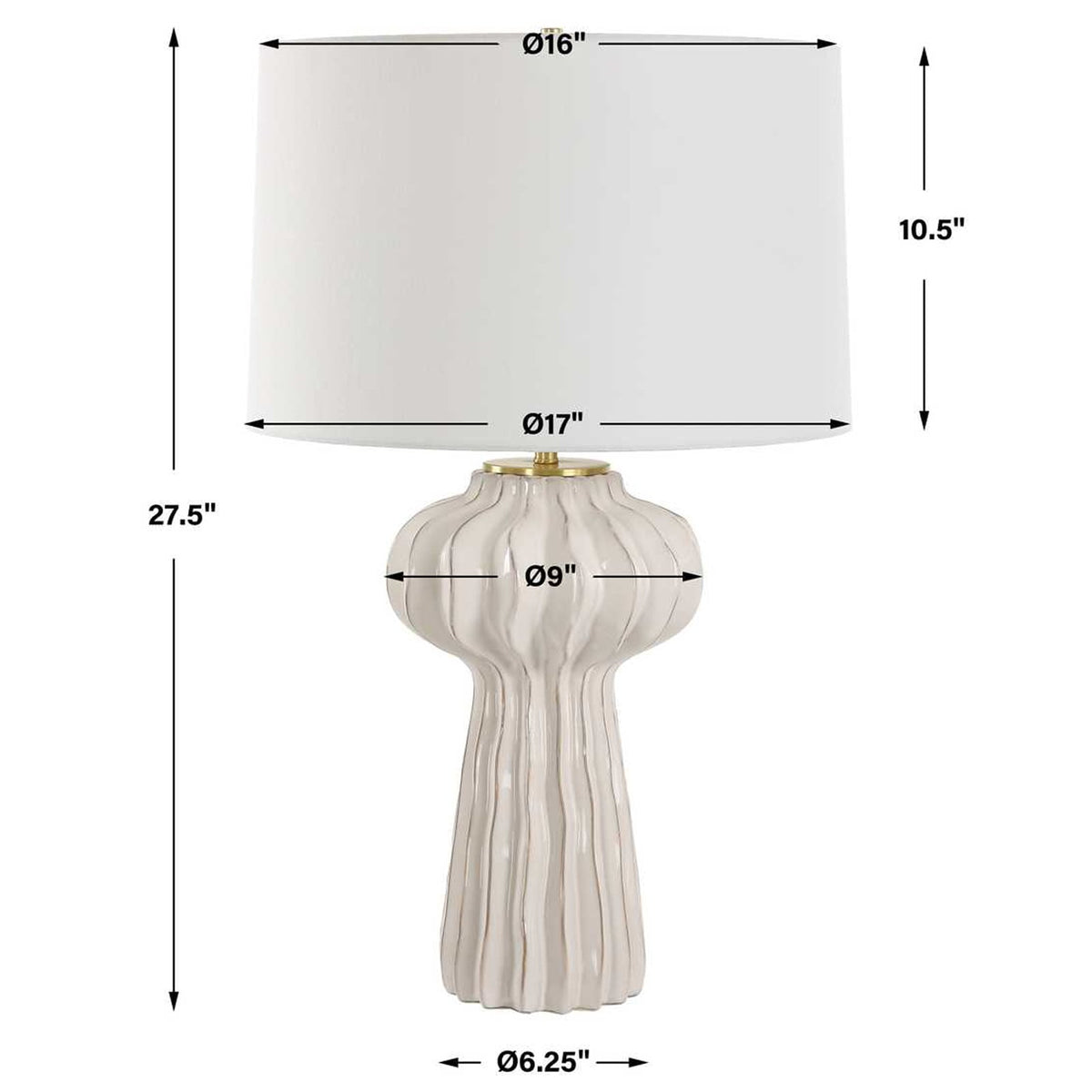 Wrenley Ridged White Table Lamp