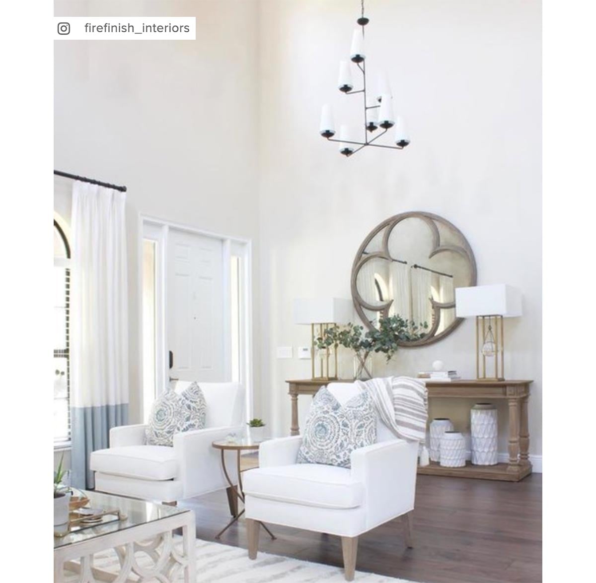 Fontaine Vertical Chandelier in Aged Iron with Linen Shades