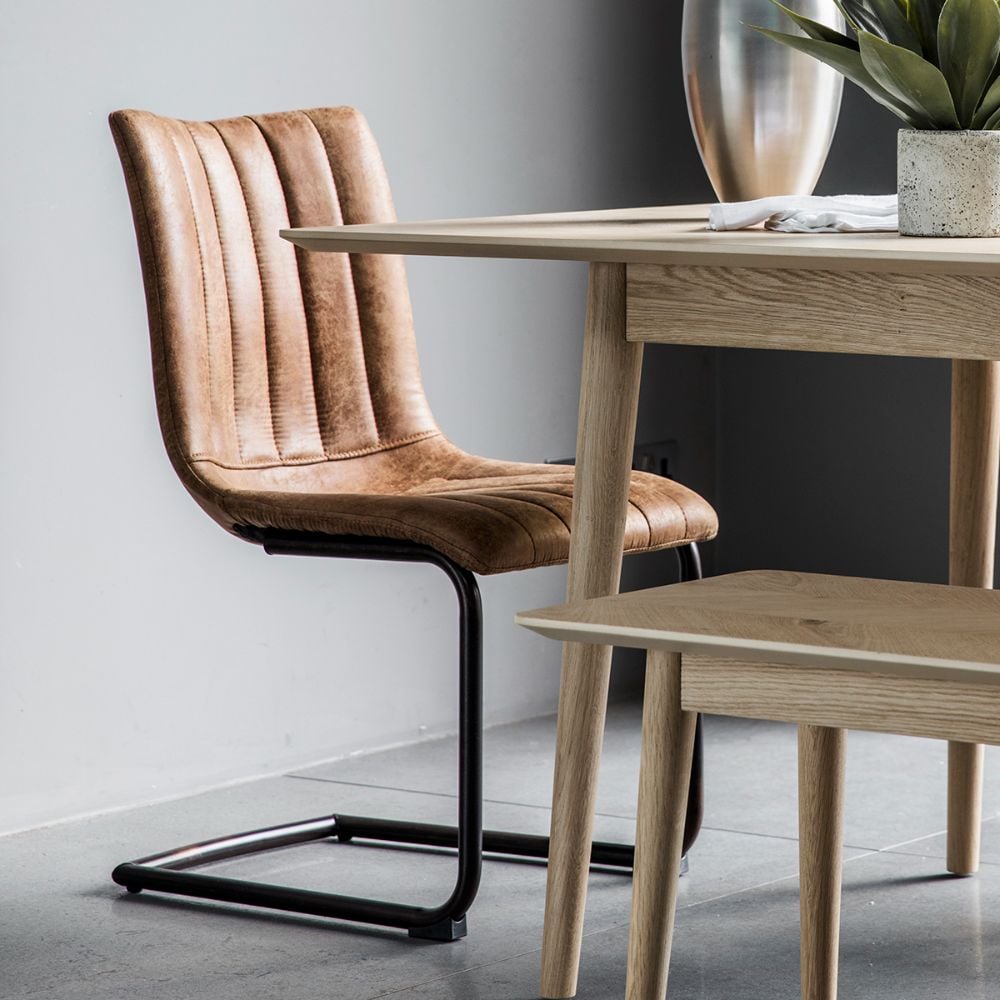 Yaren Dining Chair in Tan Brown - Set of 2