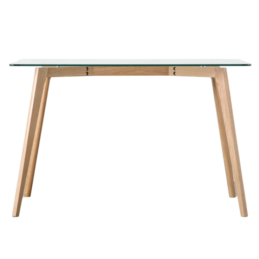 Illinois Dining Table in Oak and Glass - 120cm
