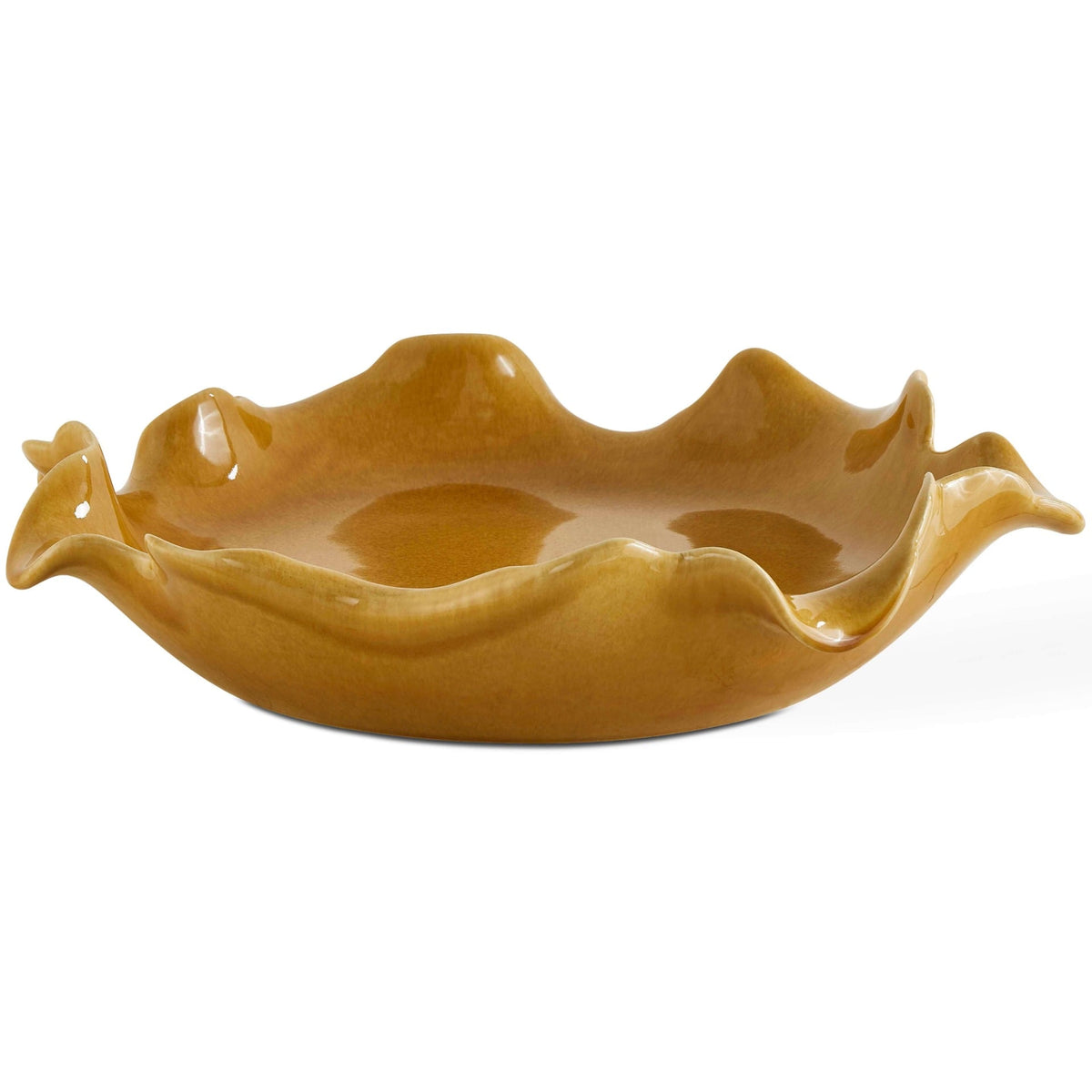 Golden Crest Ruffle Indoor-Outdoor Bowl