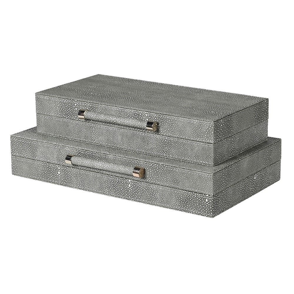 Grey Shagreen Boxes Set of 2