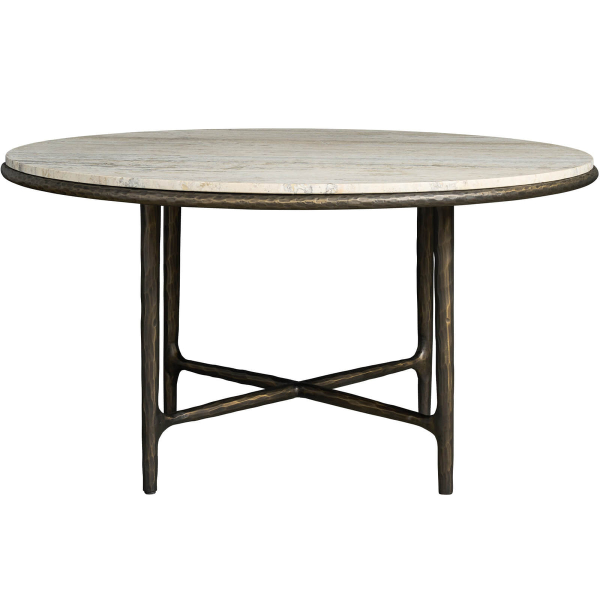Griffith Park Round Travertine Dining Table